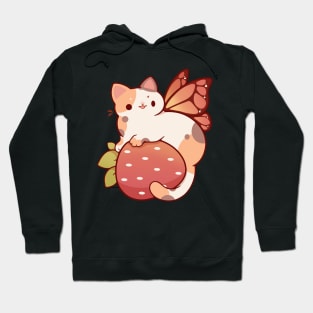 Fairy calico cat with strawberry Hoodie